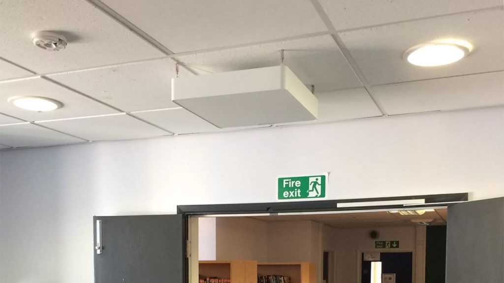 eRLS RFID discreet security panel in a library